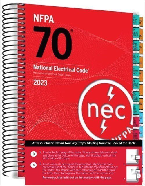 NFPA 70 National Electrical Code 2023 Edition Spiralbound with