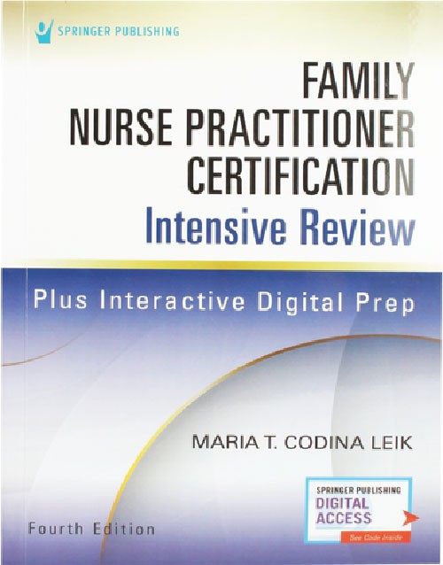 Family Nurse Practitioner Certification Intensive FNP Review 4th Edition Book Cover :ISBN 9780826163721